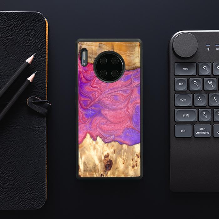 Huawei Mate 30 Pro Handyhülle aus Harz und Holz - Synergy#D136