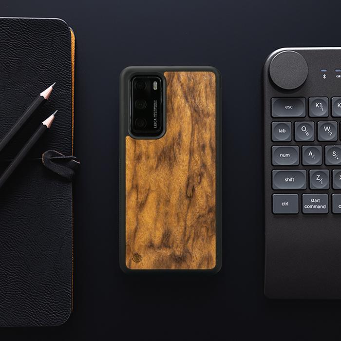 Huawei P40 Handyhülle aus Holz - Imbuia