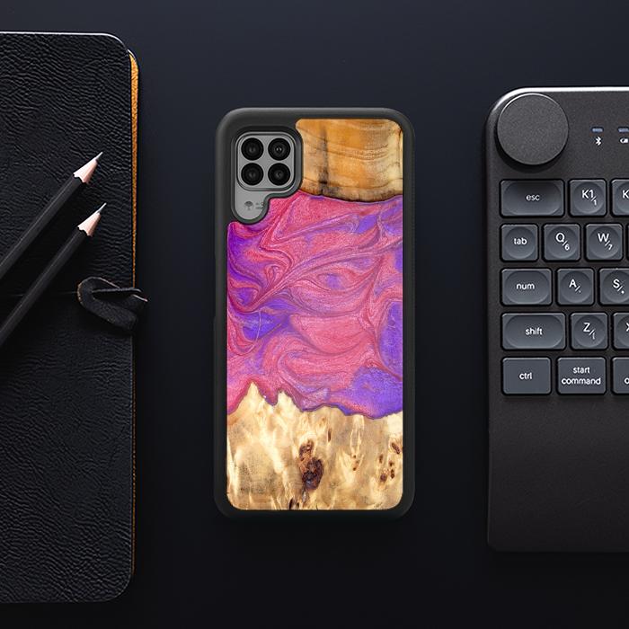 Huawei P40 lite Handyhülle aus Harz und Holz - Synergy#D136