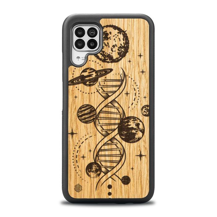 Huawei P40 lite Handyhülle aus Holz - Space DNA (Eiche)