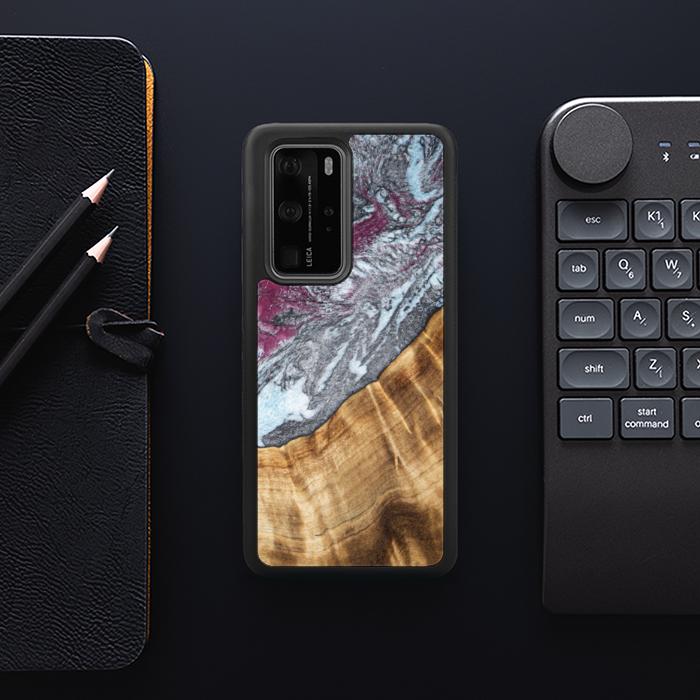 Huawei P40 Pro Handyhülle aus Harz und Holz - Synergy#C12