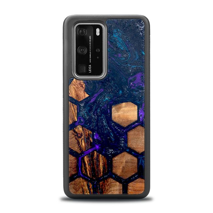 Huawei P40 Pro Handyhülle aus Harz und Holz - Synergy#D106