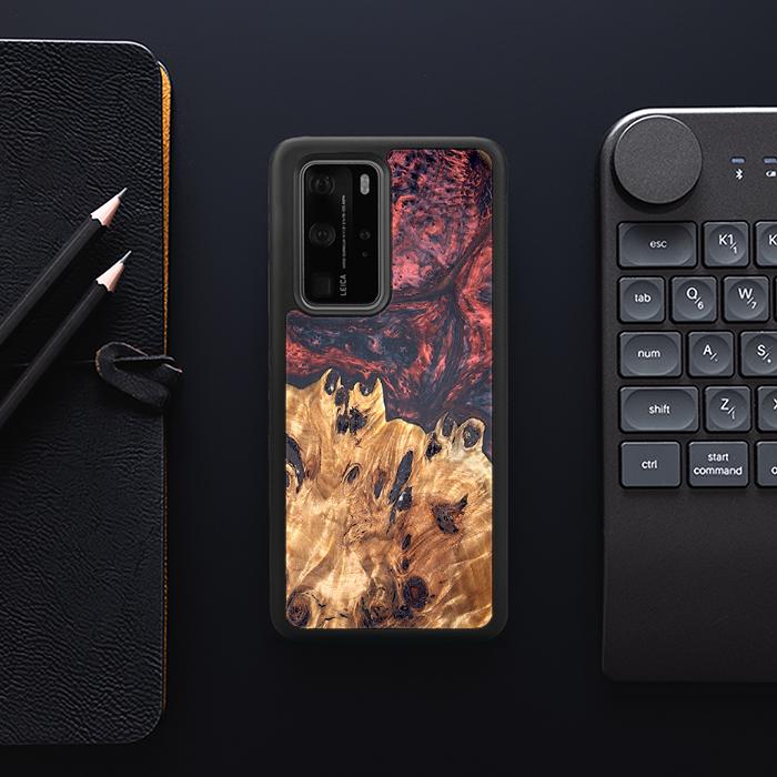 Huawei P40 Pro Handyhülle aus Harz und Holz - Synergy#D118