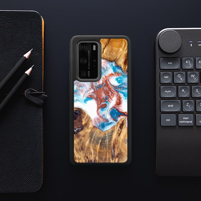 Huawei P40 Pro Handyhülle aus Harz und Holz - Synergy#D125