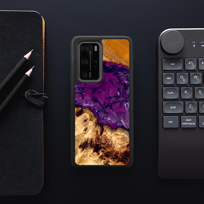 Huawei P40 Pro Handyhülle aus Harz und Holz - Synergy#D130