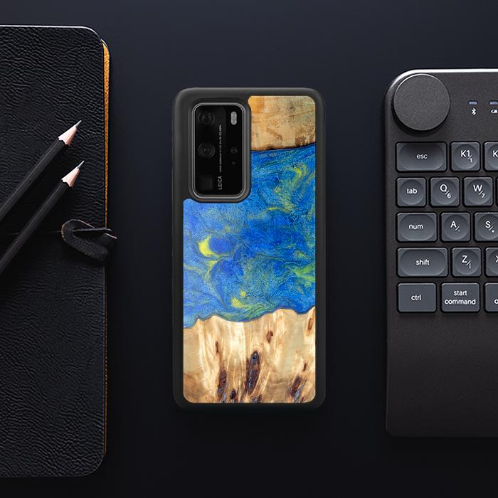 Huawei P40 Pro Handyhülle aus Harz und Holz - Synergy#D131