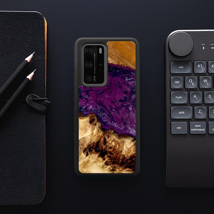 Huawei P40 Pro Handyhülle aus Harz und Holz - Synergy#D134