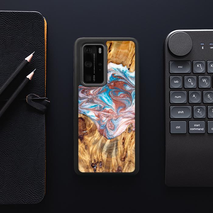 Huawei P40 Pro Handyhülle aus Harz und Holz - Synergy#D138
