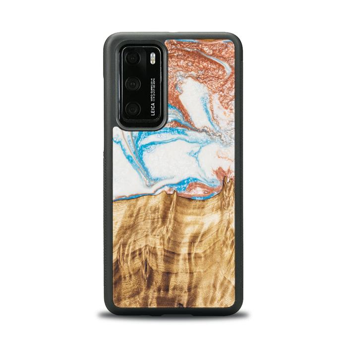 Huawei P40 Handyhülle aus Harz und Holz - SYNERGY#47