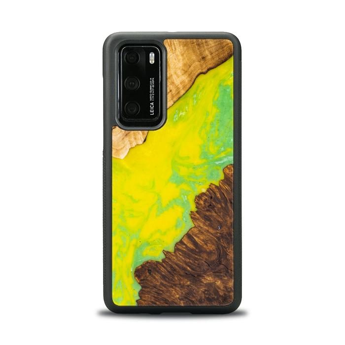 Huawei P40 Handyhülle aus Harz und Holz - SYNERGY#A12