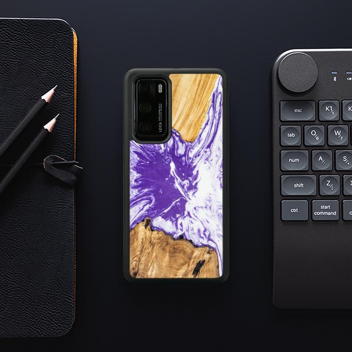 Huawei P40 Handyhülle aus Harz und Holz - SYNERGY#A79