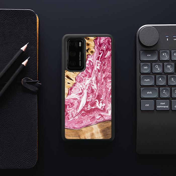 Huawei P40 Handyhülle aus Harz und Holz - SYNERGY#A99