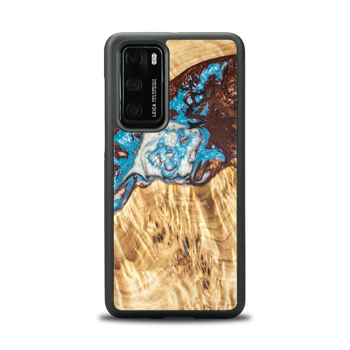 Huawei P40 Handyhülle aus Harz und Holz - SYNERGY#B12