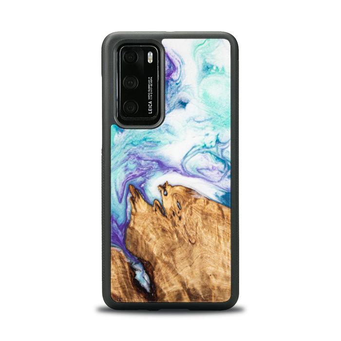 Huawei P40 Handyhülle aus Harz und Holz - SYNERGY#C17