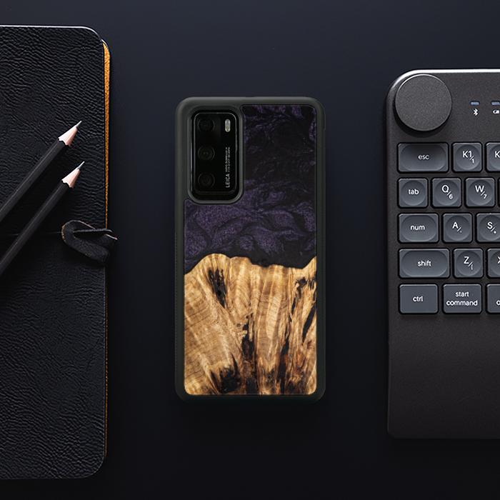 Huawei P40 Handyhülle aus Harz und Holz - SYNERGY#C31