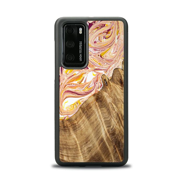 Huawei P40 Handyhülle aus Harz und Holz - SYNERGY#C48