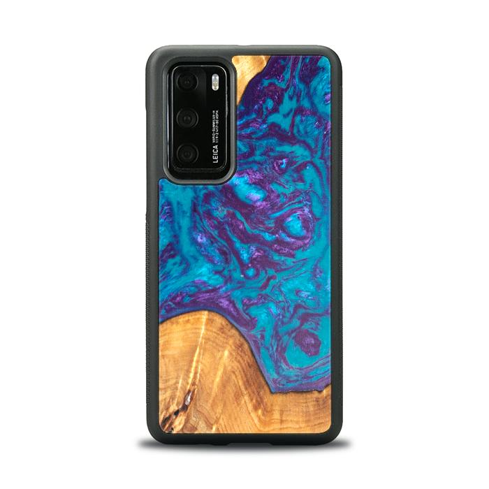 Huawei P40 Handyhülle aus Harz und Holz - Synergy#B28