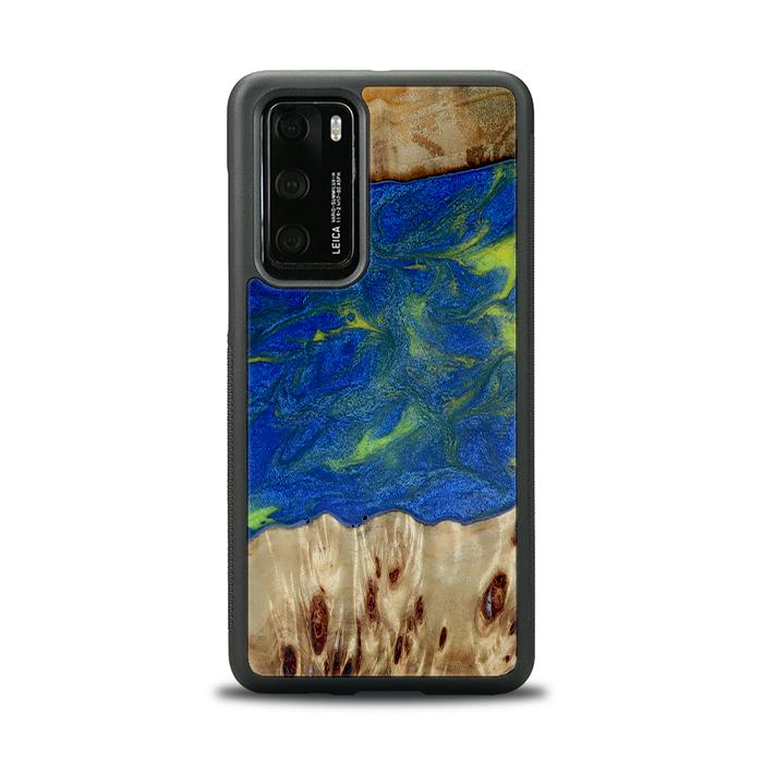Huawei P40 Handyhülle aus Harz und Holz - Synergy#D102