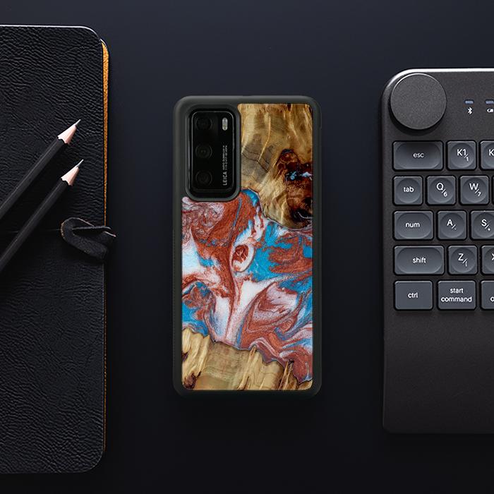 Huawei P40 Handyhülle aus Harz und Holz - Synergy#D103