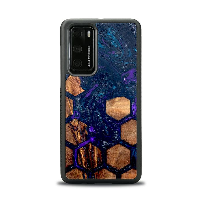 Huawei P40 Handyhülle aus Harz und Holz - Synergy#D106