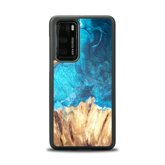 Huawei P40 Handyhülle aus Harz und Holz - Synergy#D115