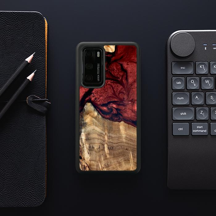 Huawei P40 Handyhülle aus Harz und Holz - Synergy#D122