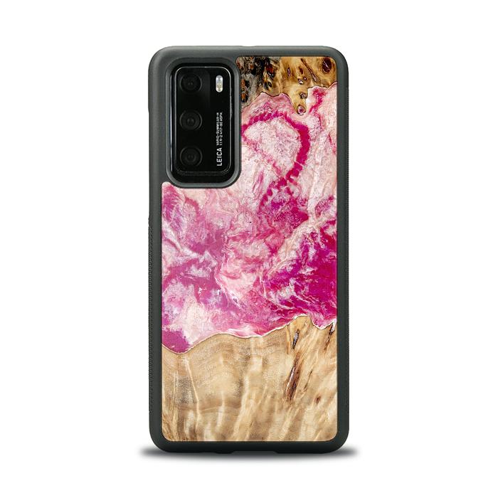 Huawei P40 Handyhülle aus Harz und Holz - Synergy#D123
