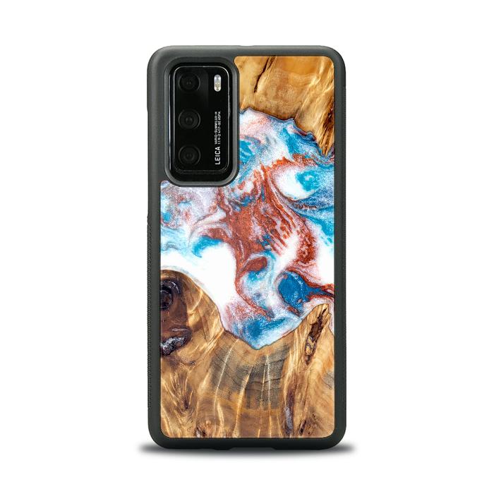 Huawei P40 Handyhülle aus Harz und Holz - Synergy#D125