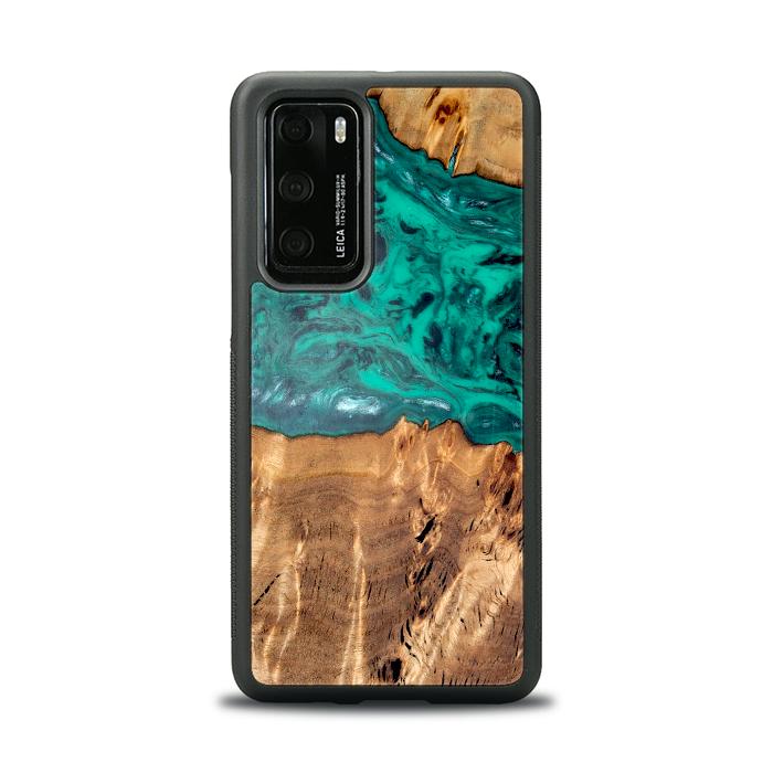Huawei P40 Handyhülle aus Harz und Holz - Synergy#D133