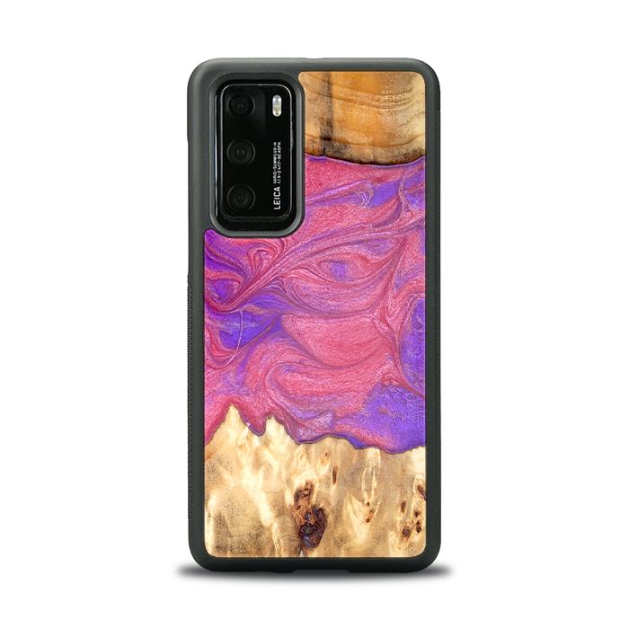 Huawei P40 Handyhülle aus Harz und Holz - Synergy#D136