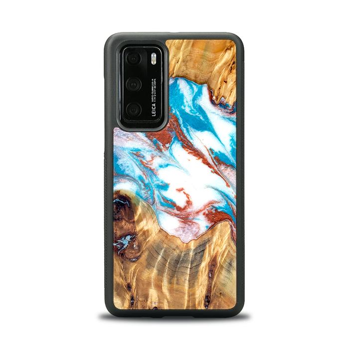 Huawei P40 Handyhülle aus Harz und Holz - Synergy#D137