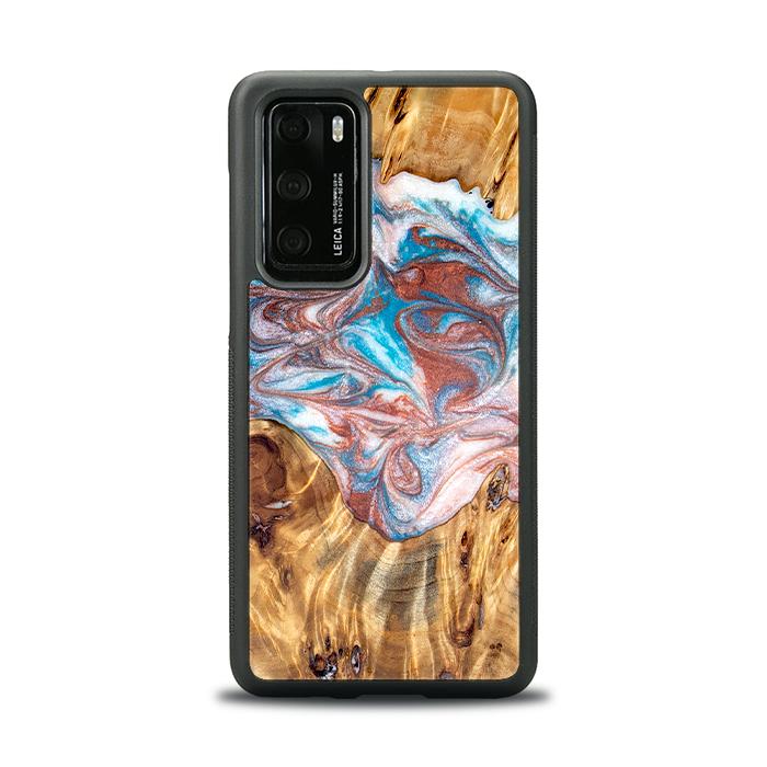 Huawei P40 Handyhülle aus Harz und Holz - Synergy#D138