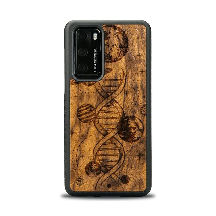 Huawei P40 Handyhülle aus Holz - Space DNA (Imbuia)