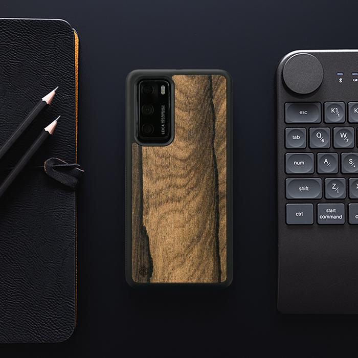 Huawei P40 Handyhülle aus Holz - Ziricote