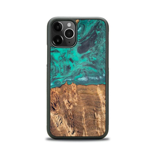 iPhone 11 Pro Handyhülle aus Harz und Holz - Synergy#D108