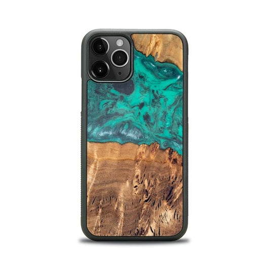iPhone 11 Pro Handyhülle aus Harz und Holz - Synergy#D111