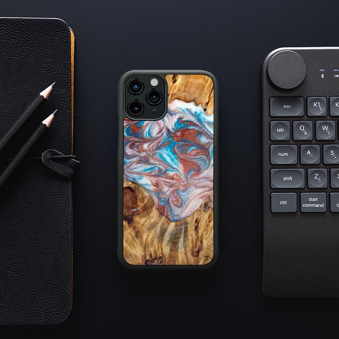 iPhone 11 Pro Handyhülle aus Harz und Holz - Synergy#D138