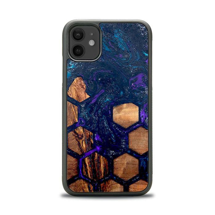 iPhone 11 Handyhülle aus Harz und Holz - Synergy#D106