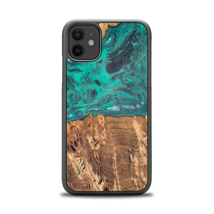 iPhone 11 Handyhülle aus Harz und Holz - Synergy#D108