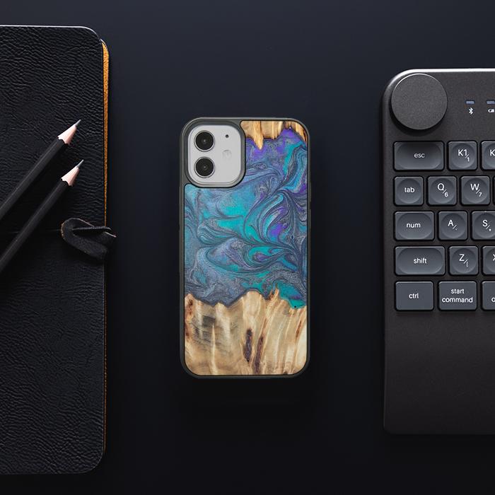 iPhone 12 Mini Handyhülle aus Harz und Holz - Synergy#D107