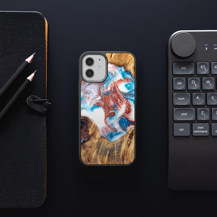 iPhone 12 Mini Handyhülle aus Harz und Holz - Synergy#D125