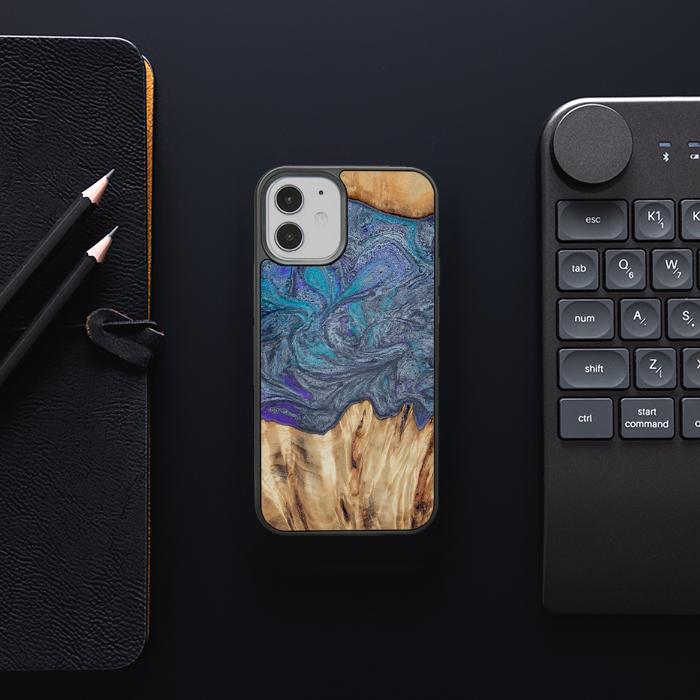 iPhone 12 Mini Handyhülle aus Harz und Holz - Synergy#D132