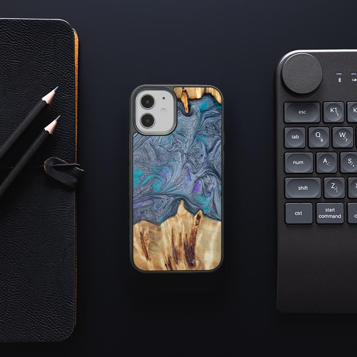 iPhone 12 Mini Handyhülle aus Harz und Holz - Synergy#D135