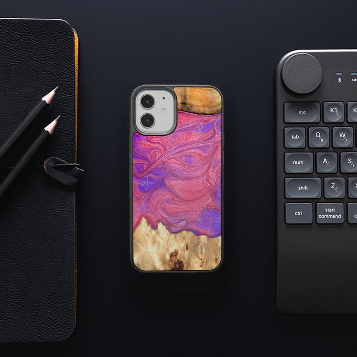 iPhone 12 Mini Handyhülle aus Harz und Holz - Synergy#D136