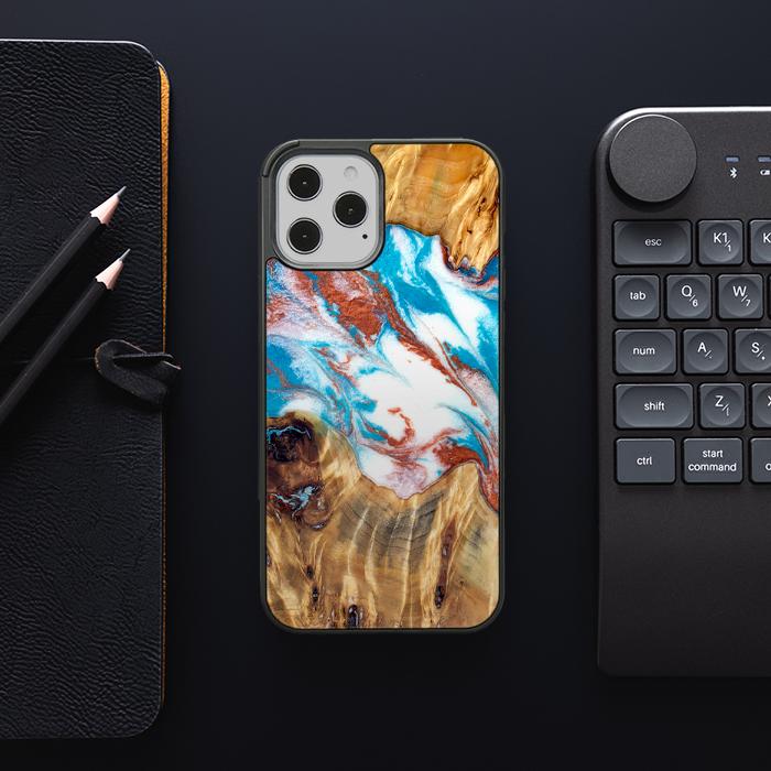 iPhone 12 Pro Max Handyhülle aus Harz und Holz - Synergy#D137