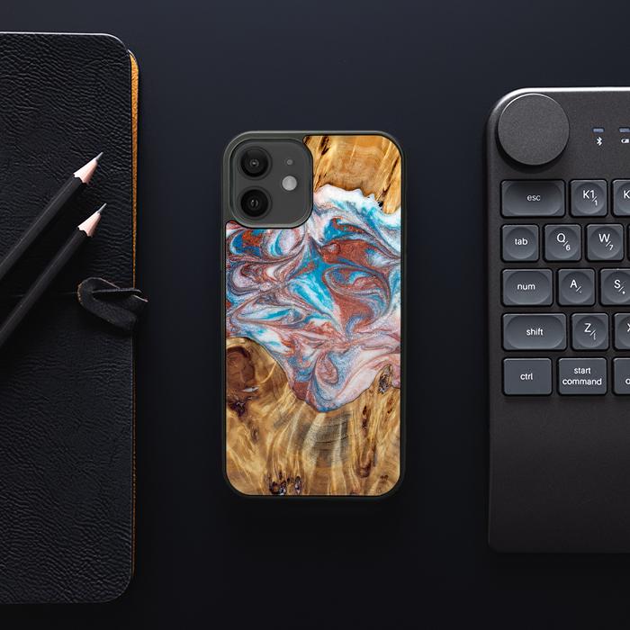 iPhone 12 Handyhülle aus Harz und Holz - Synergy#D138
