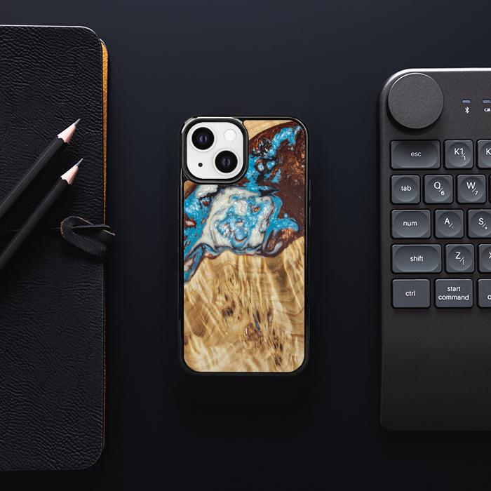 iPhone 13 Mini Handyhülle aus Harz und Holz - SYNERGY#B12