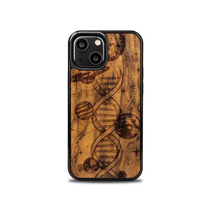 iPhone 13 Mini Handyhülle aus Holz - Space DNA (Imbuia)