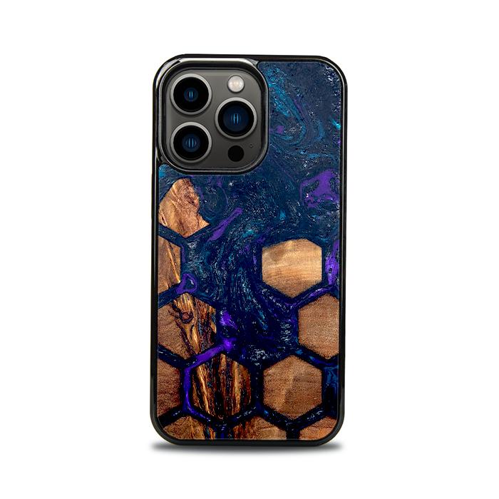 iPhone 13 Pro Handyhülle aus Harz und Holz - Synergy#D106