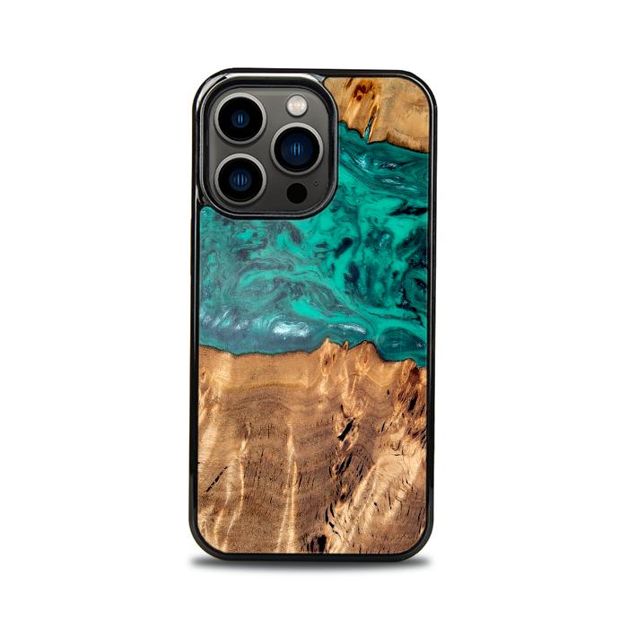 iPhone 13 Pro Handyhülle aus Harz und Holz - Synergy#D133
